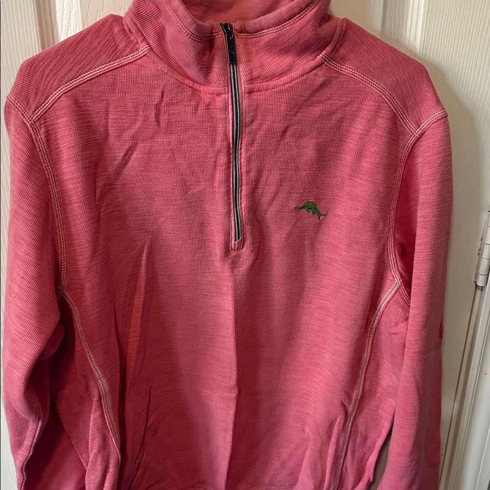 Tommy Bahama Pink Zip-Up Sweater